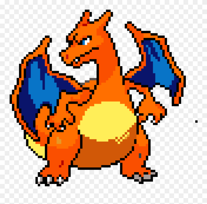 Pixel Art Minecraft Charizard Clipart , Png Download - Pokemon Pixel Art Transparent Png