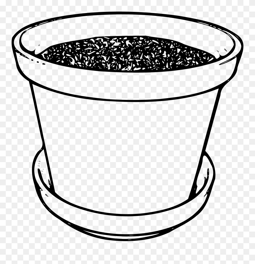 Soil Black And White Transparent & Png Clipart Free - Pot Clip Art Black And White
