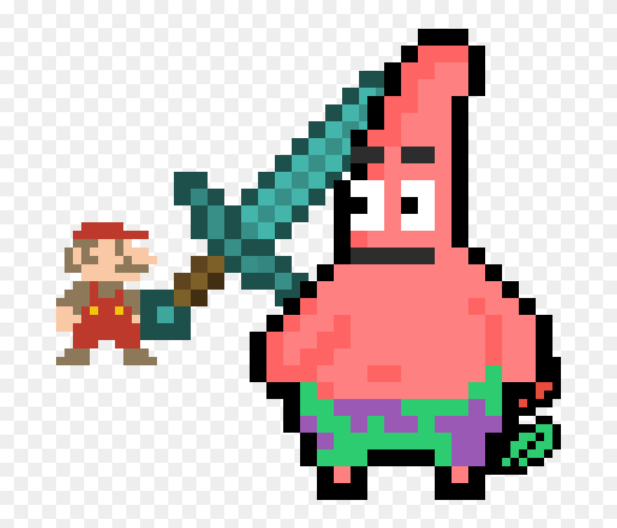 Eat Life Suckers - Patrick Spongebob Pixel Art Clipart