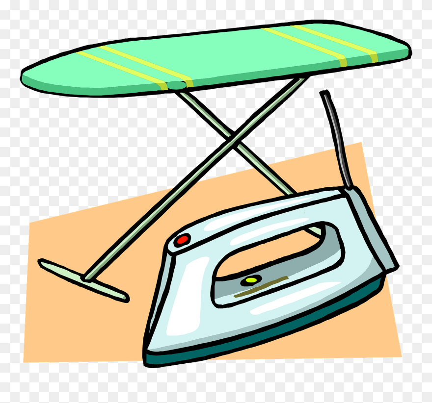 Ironing Board And Iron Svg Clip Arts - Iron And Ironing Board Cartoon - Png Download