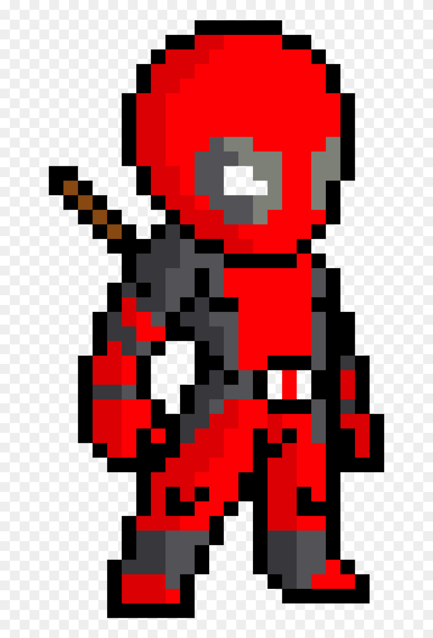 Symbol Deadpool Art Minecraft Pixel Free Download Png - Deadpool Pixel Art Clipart