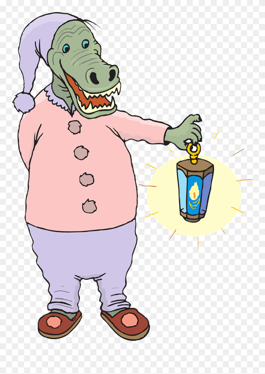 Alligator In Pajamas Clipart - Png Download