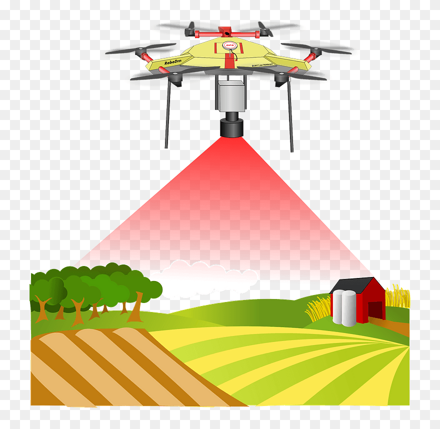 Drone / Uav Land Sensing / Monitoring Clipart - Remote Sensing Clip Art - Png Download