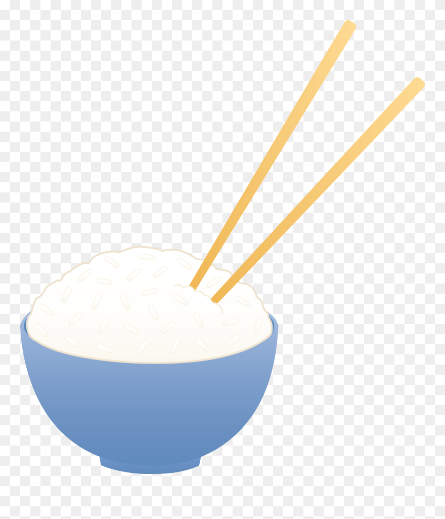 Rice Bowl Clipart - Bowl Of Rice With Chopsticks Cartoon - Png Download