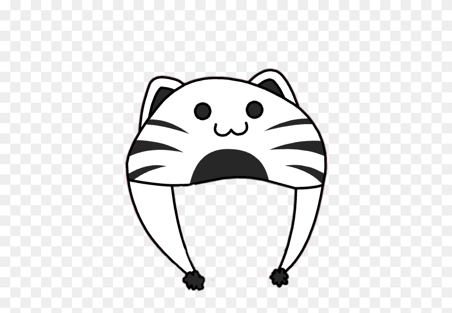 #cat #hat #black #white #cute #gachalife Clipart