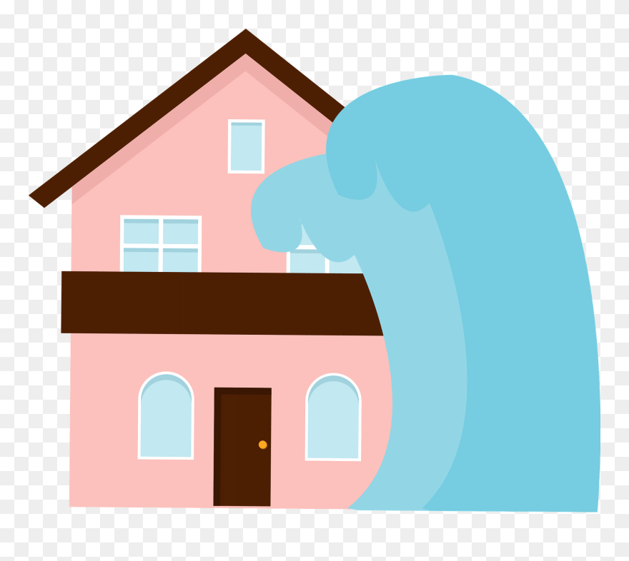 家 津波 イラスト Clipart