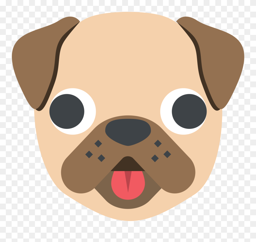 Poodle Puppy Face Pug Emoji - Emoji Dog Clipart