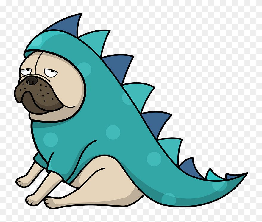 Pug In Dragon Suit Clipart - Dragon Dog Clip Art - Png Download