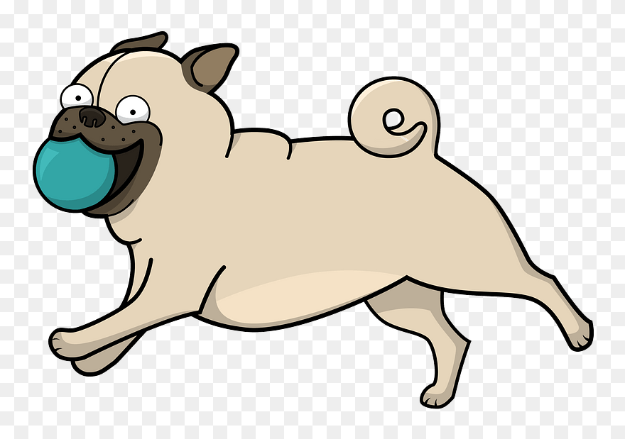 Pug Clipart - Dog Fetch Clip Art - Png Download