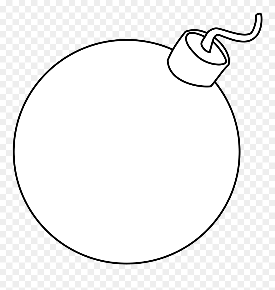 Bomb Outline Black And White Clip Art At Clker - Illustration - Png Download
