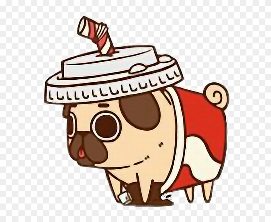 Cute Kawaii Pug Chibi Food Drink Sodafreetoedit - Kawaii Pug Clipart