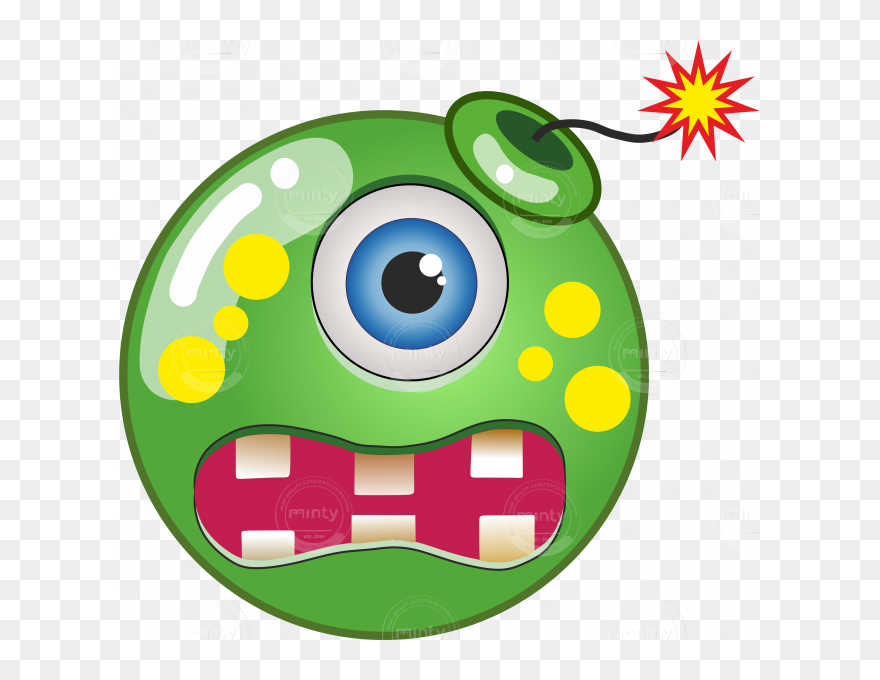 Green Cartoon Bomb - Cartoon Green Bomb Clipart
