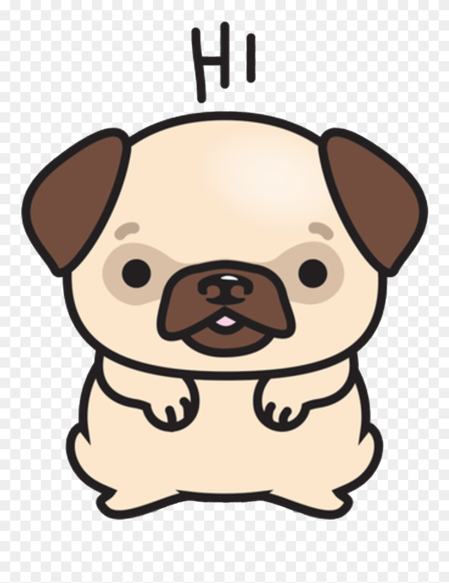 Kawaii Pug - Kawaii Dog Drawing Cute Clipart