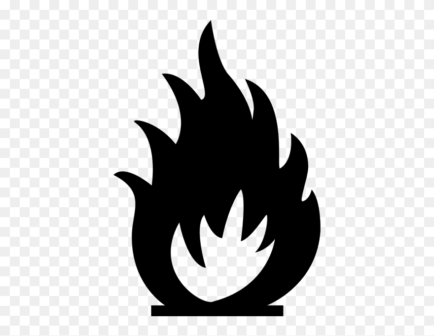 Vector Image Of International Fire Warning Symbol - Fire Clipart Black And White - Png Download