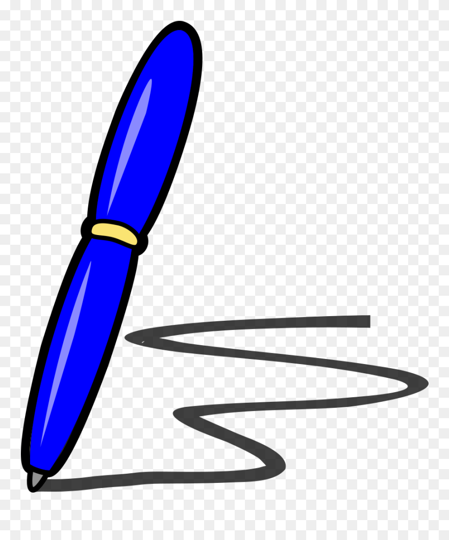 Blue Pen Svg Clip Arts - Blue Pen Clipart - Png Download
