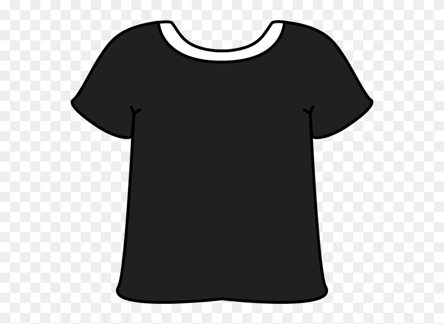 Black Tshirt With White Collar Clip Art - Illustration - Png Download