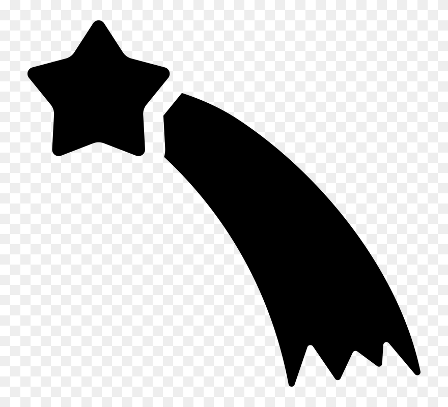 Star Silhouette Clip Art - Shooting Star Silhouette Clip Art - Png Download