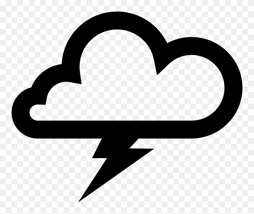 Cloud With Thunder Vector Clipart