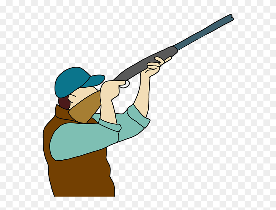 Gun Shot Clipart Hunter Gun - Cartoon Hunter Png Transparent Png