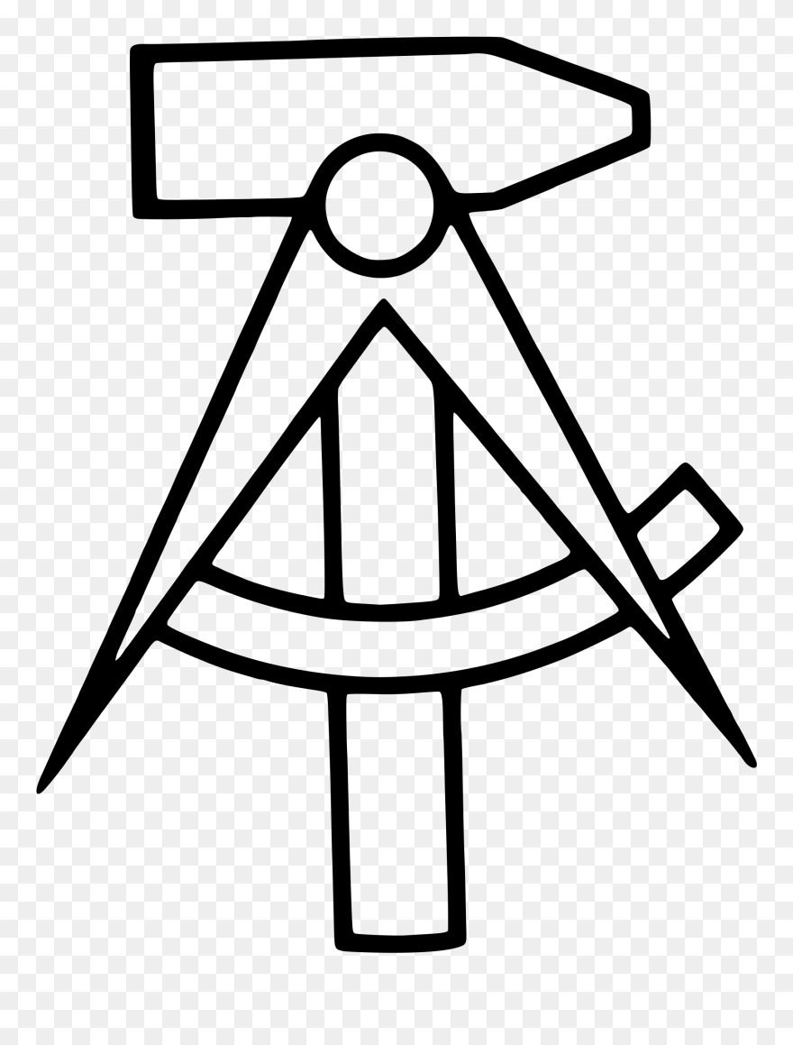 Gdr Hammer And Compass - Hammer And Compass Symbol Clipart