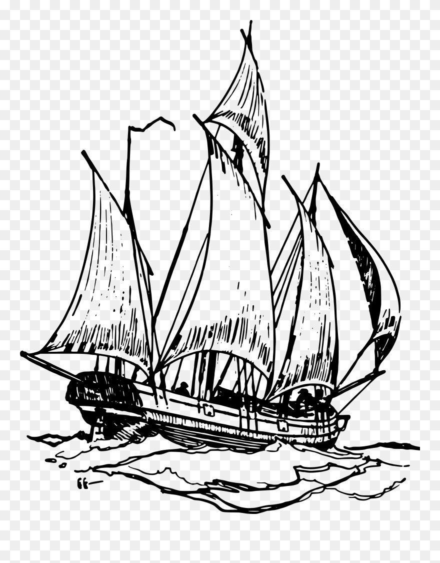 Simple Pirate Drawing At - Ship On Water Drawing Clipart