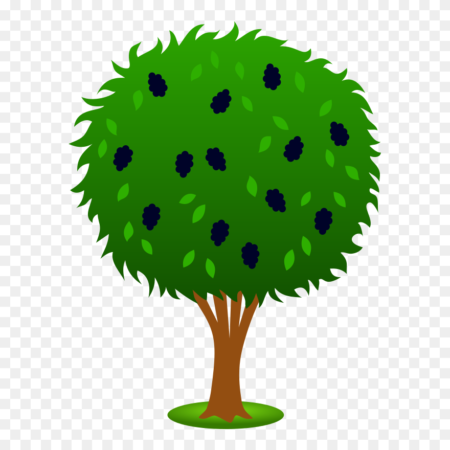 Bush Clipart Blackberry Bush - Lemon Tree Drawing Easy - Png Download