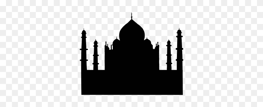 Taj Mahal Black And White Clipart