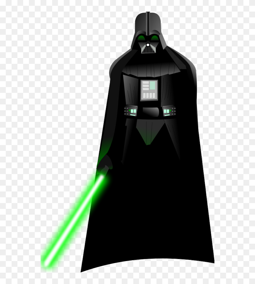 Clip Art Cliparts Co - Cartoon Darth Vader With Light Saber - Png Download