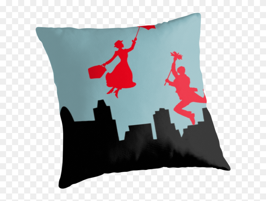 Mary Poppins Throw Pillows T-shirt Cushion - Mary Poppins Musical Clipart