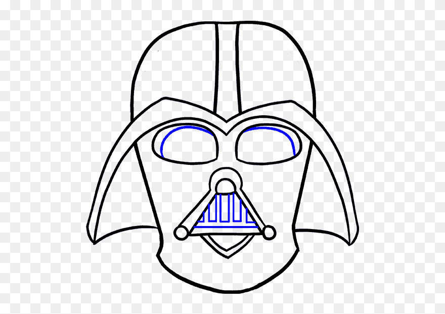 Darth Vader Clipart Simple - Darth Vader Drawing Easy Step By Step - Png Download