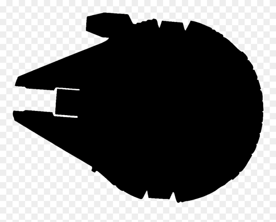 Millennium Falcon Star Wars Darth Vader Boba Fett R2-d2 - Star Wars Ship Silhouette Clipart