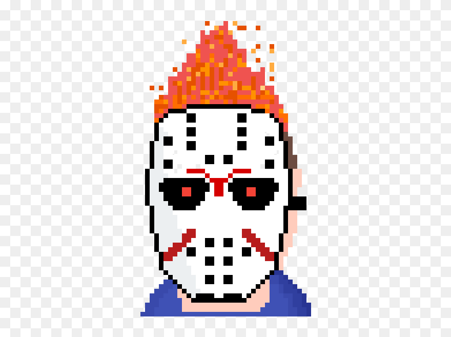 Jason Voorhees Mask Pixel Art Clipart