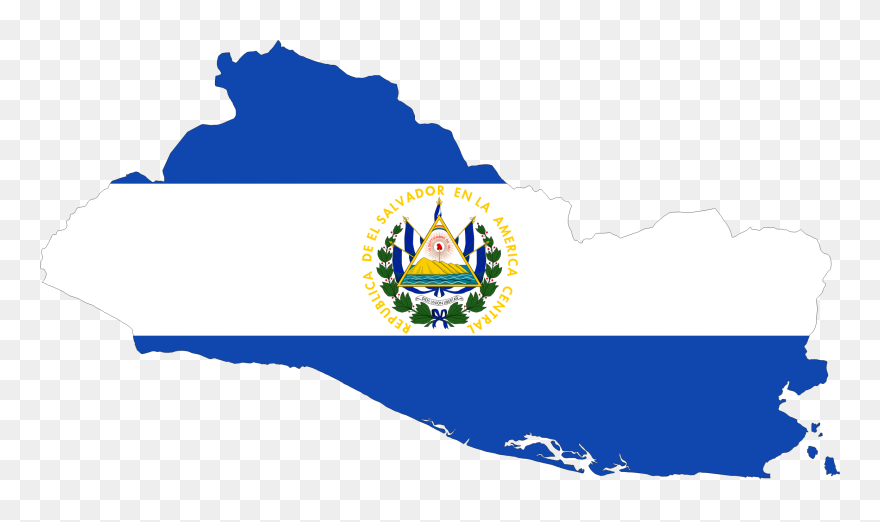 El Salvador Flag Map Clipart