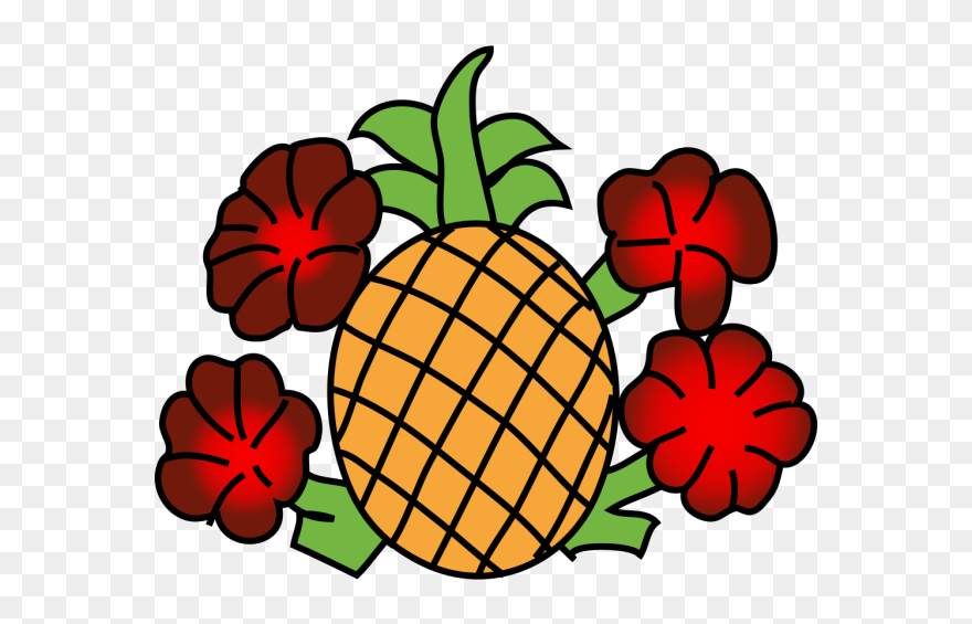 Pineapple With Flowers Png Images - Clip Art Black And White Fruit Transparent Png