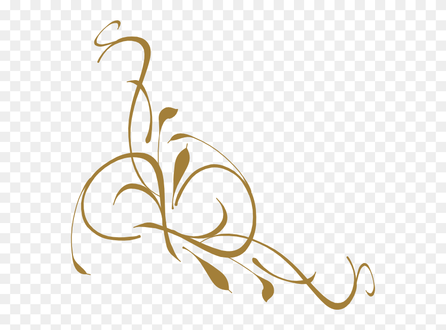Simple Gold Scroll Clipart Clip Transparent Stock Free - Gold Design Clipart - Png Download