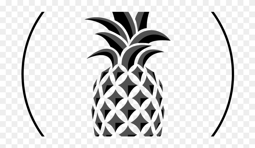 Transparent Black And White Pineapple Png - Outline Pineapple Clipart