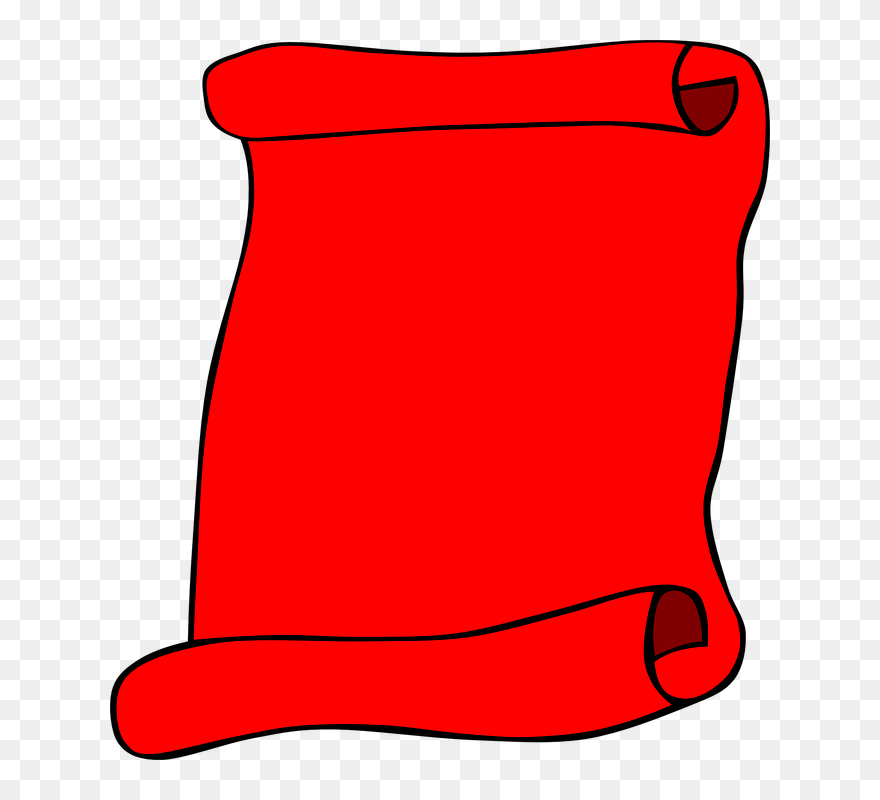 Scroll, Paper, Blank, Red, Info - Blank Red Clipart