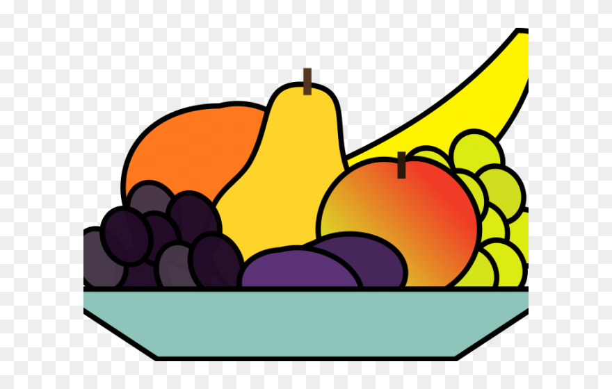 Fruits In A Plate Drawing Clipart
