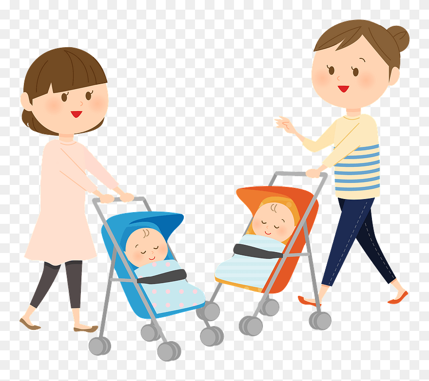 Mothers Babys Transport Friends Clipart - 無料 ママ 友 イラスト - Png Download