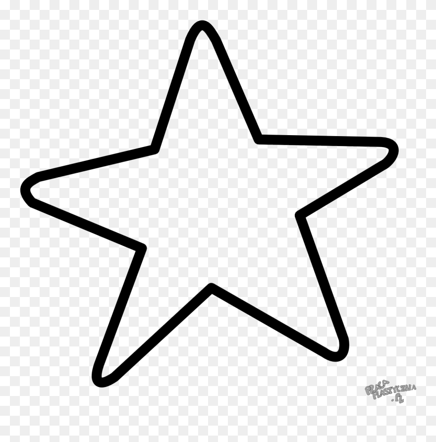 Prace Plastyczne Dla Dzieci - Black And White Shining Star Clipart - Png Download