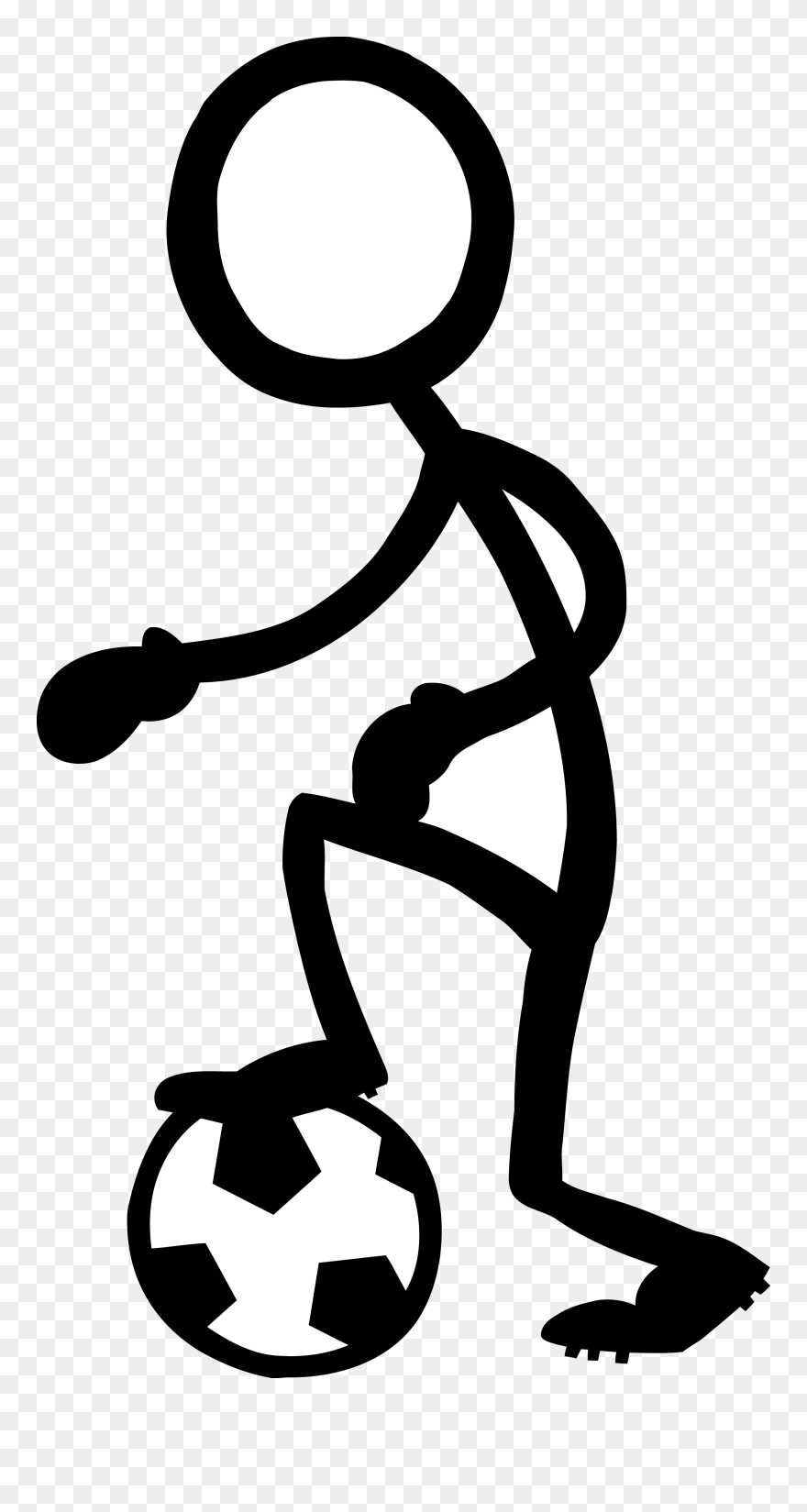 Football Black And White Clipart Image Library Stock - Stick Figure Playing Clip Art - Png Download