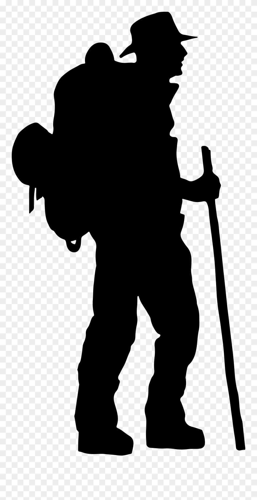 Silhouette Climbing Clip Art - Hiking Silhouette - Png Download