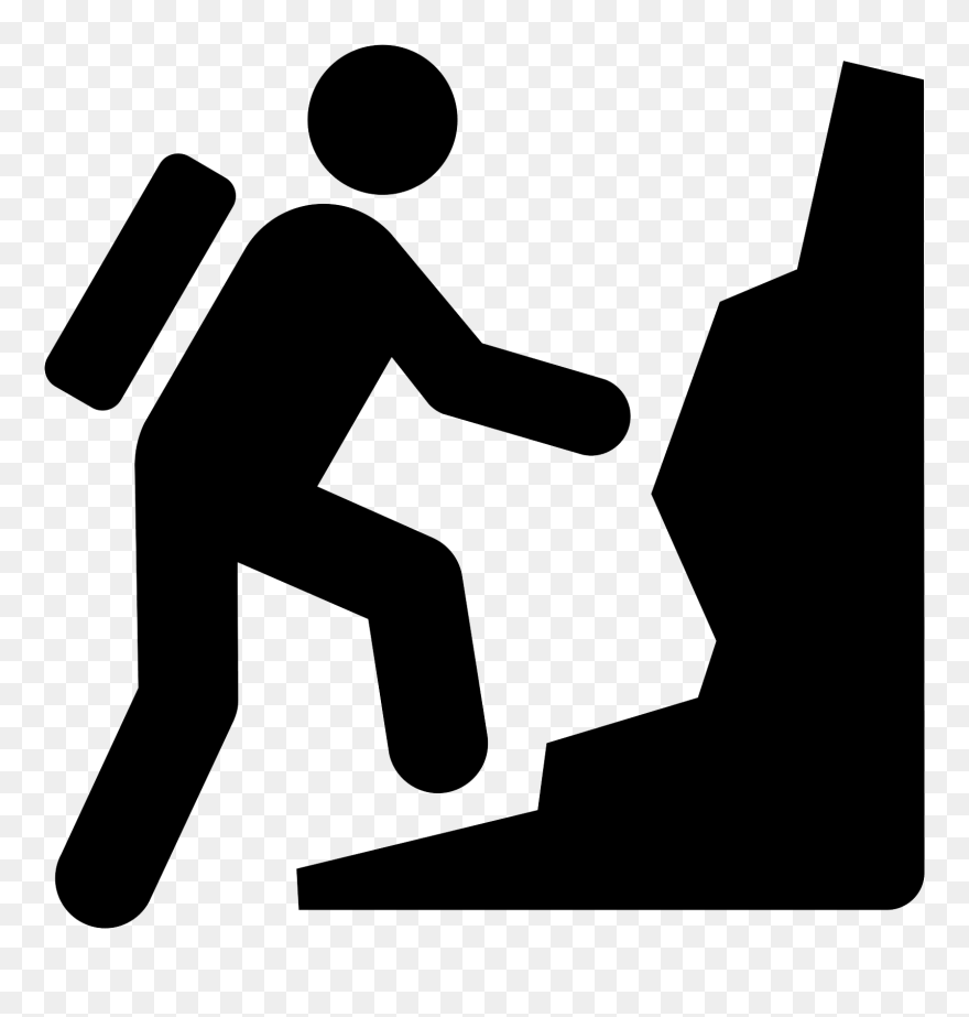 Transparent Backpacking Clipart - Person Climbing Icon - Png Download