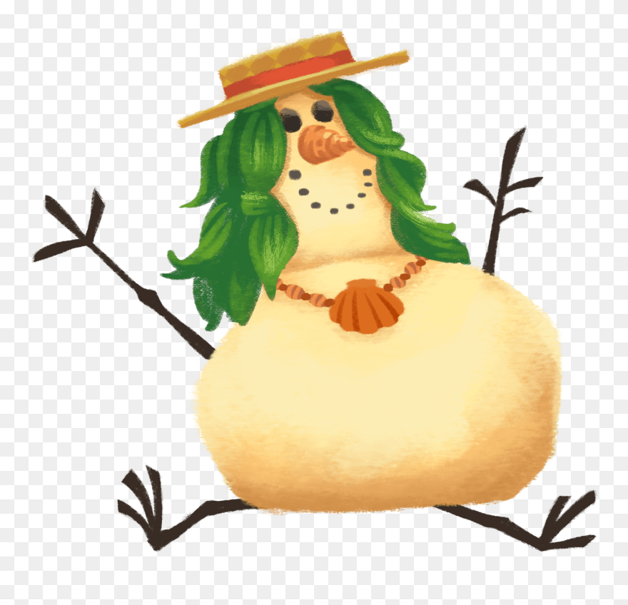 Sand Snowman Transparent Background Clipart