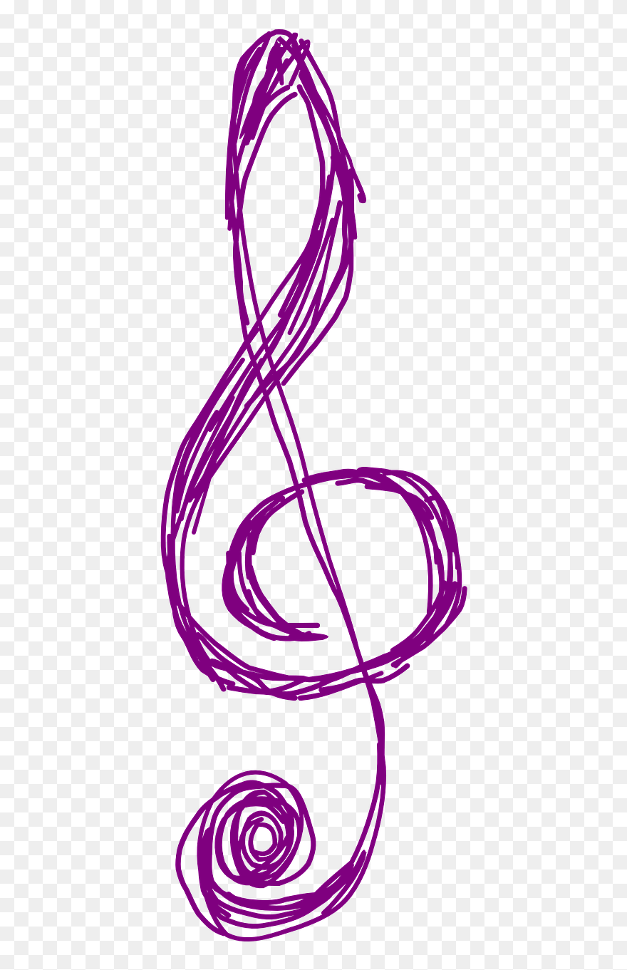Clef Music Purple Free Photo - Music Note Drawing Png Clipart