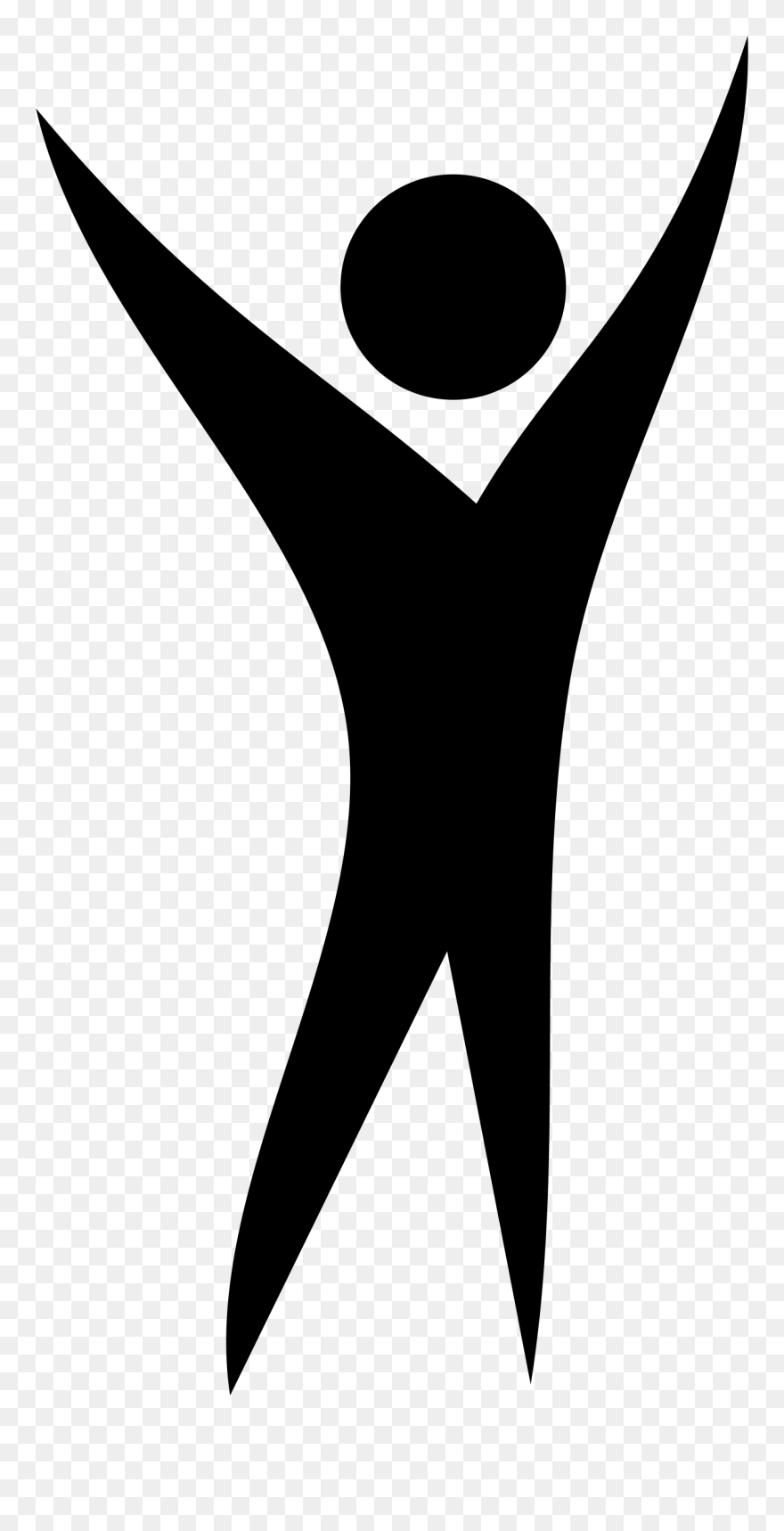 Happy People Clipart Silhouette - Happy Person Clipart Black And White - Png Download