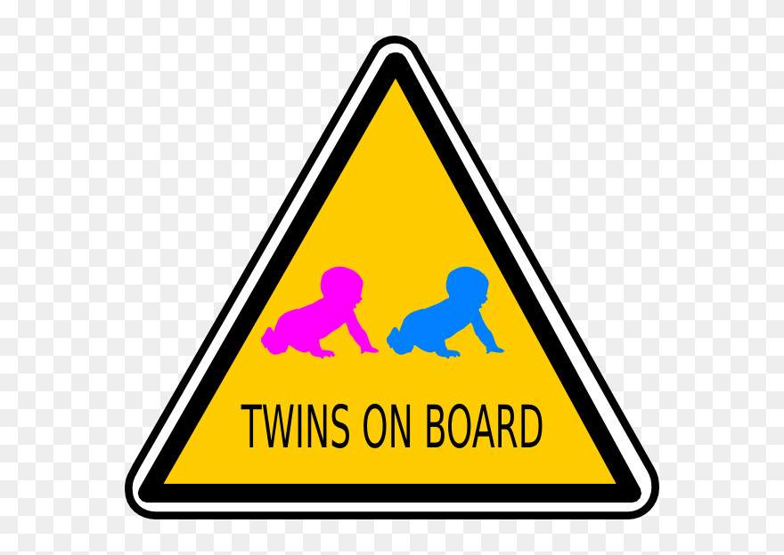 Twins On Board Sign Clip Art - Hot Surface .png Transparent Png