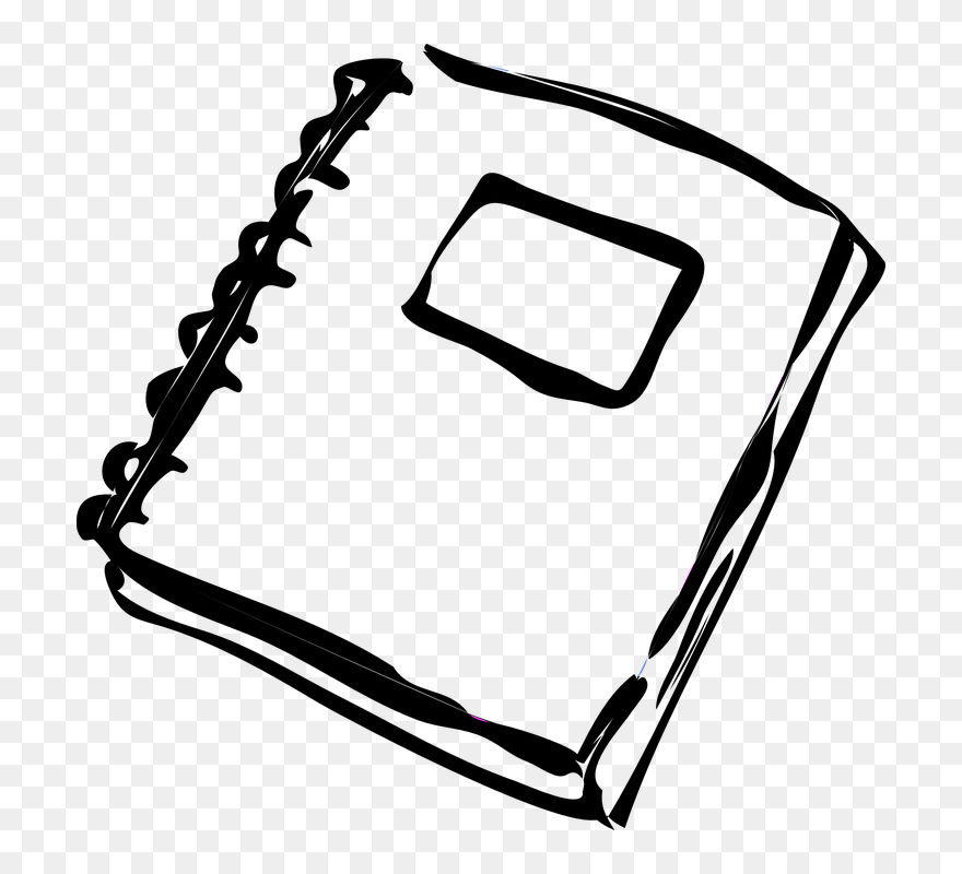 Transparent Homework Clip Art - Notebook Clipart Black And White - Png Download