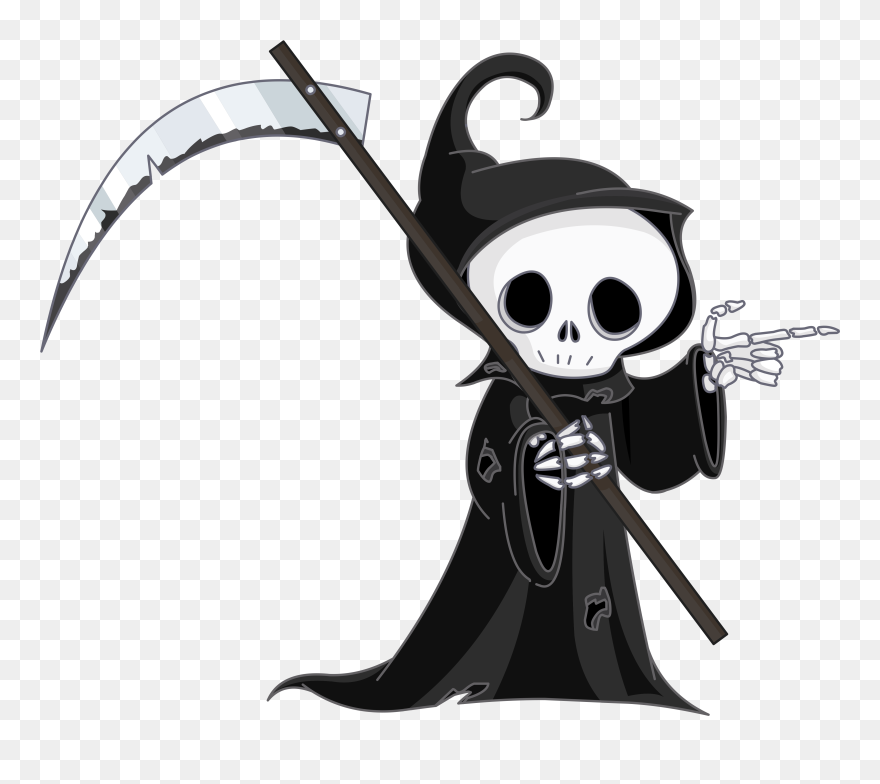 Black Death Grim Reaper Clip - Cartoon Grim Reaper Transparent Background - Png Download