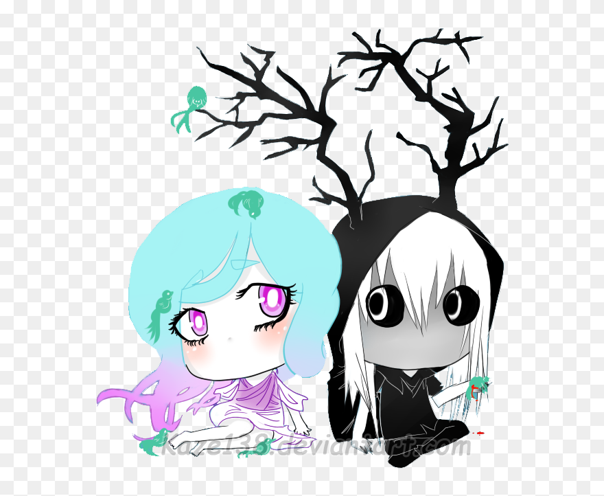 Life Asked Death By Nekonogen - Life And Death Anime Clipart